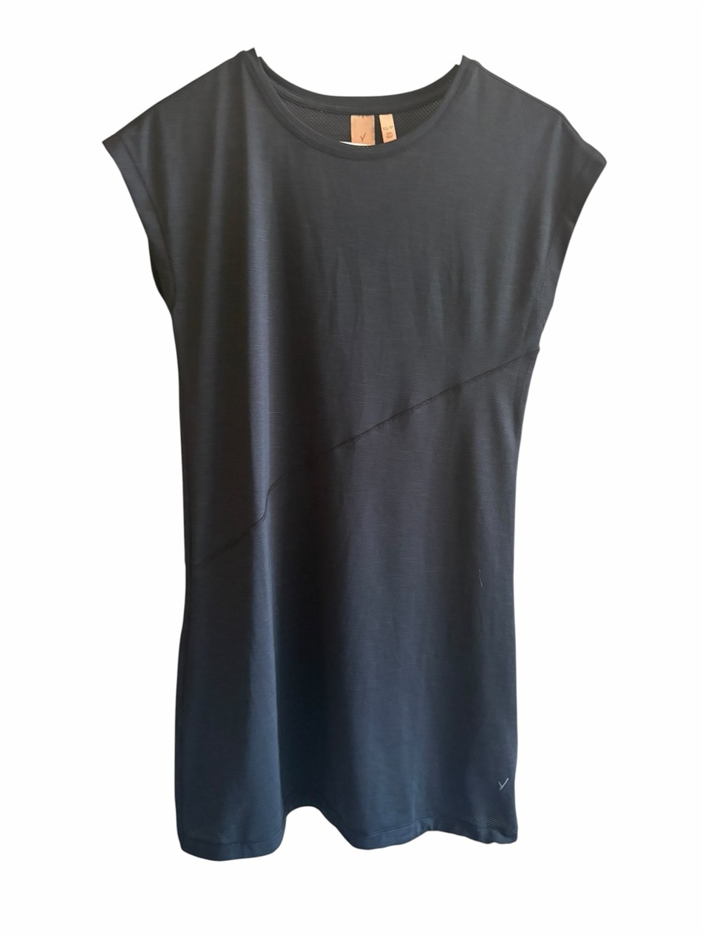 INDYEVA Black Vivaz Asymmetrical Seam Cap Sleeve Tee Dress - Picture 2 of 6